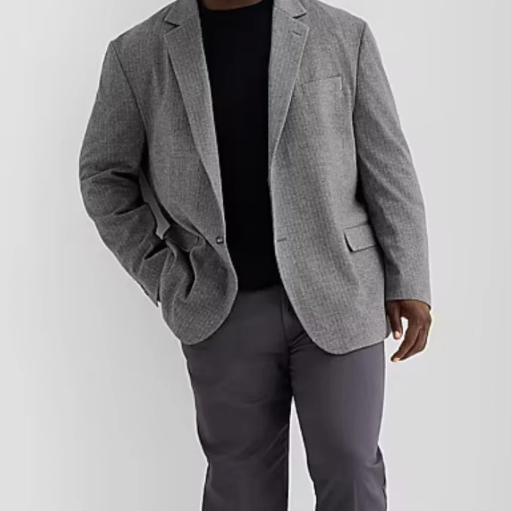 Stafford Stretch charcoal herringbone sport coat size 56R NWT